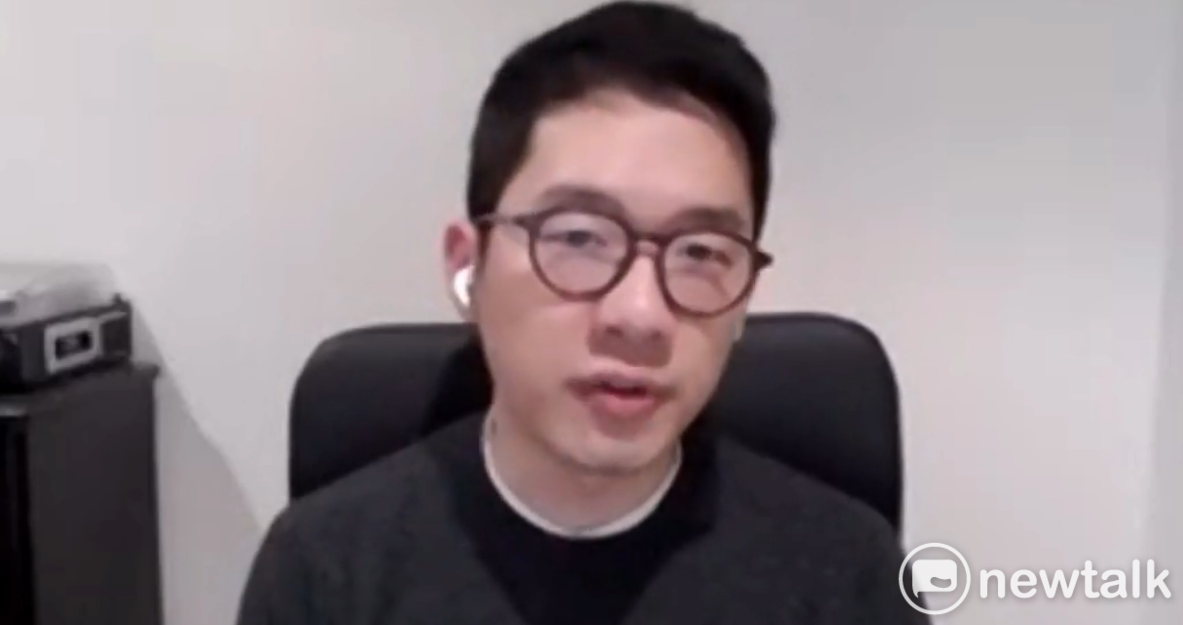 羅冠聰透過視訊感謝台灣人支持香港。 圖 : 陳佩君/攝