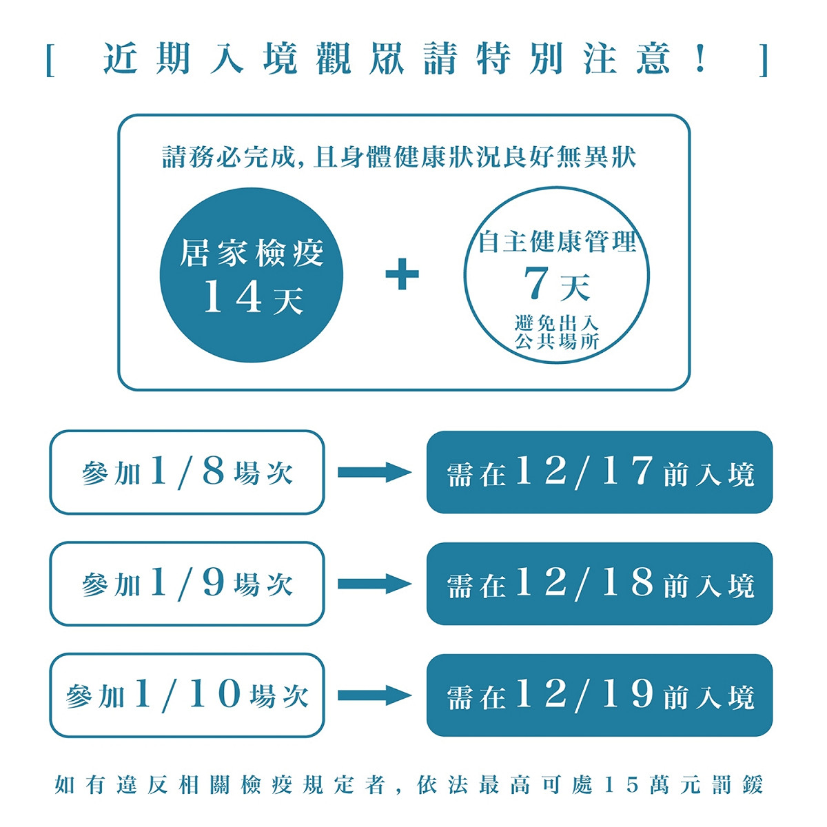 相信音樂再次強調，請歌迷務必注意自身狀況，遵守防疫規範。 圖：翻攝自相信音樂