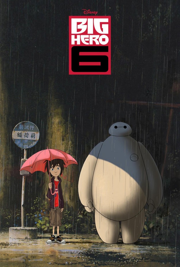 奧斯卡動畫電影《大英雄天團》致敬《龍貓》經典場景。 圖：甲上娛樂／提供