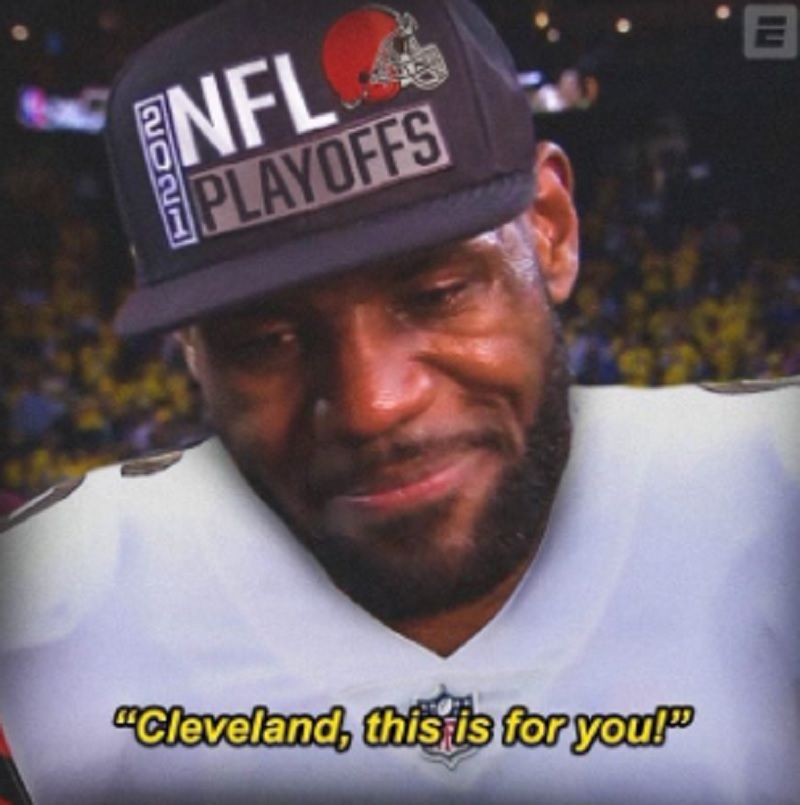 詹皇發文慶祝布朗隊勝利。 圖／翻攝自LeBron James IG