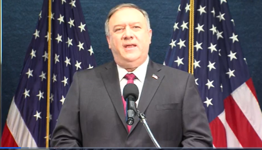 美國國務卿蓬佩奧（Mike Pompeo） 圖 : 翻攝自美國務院影片