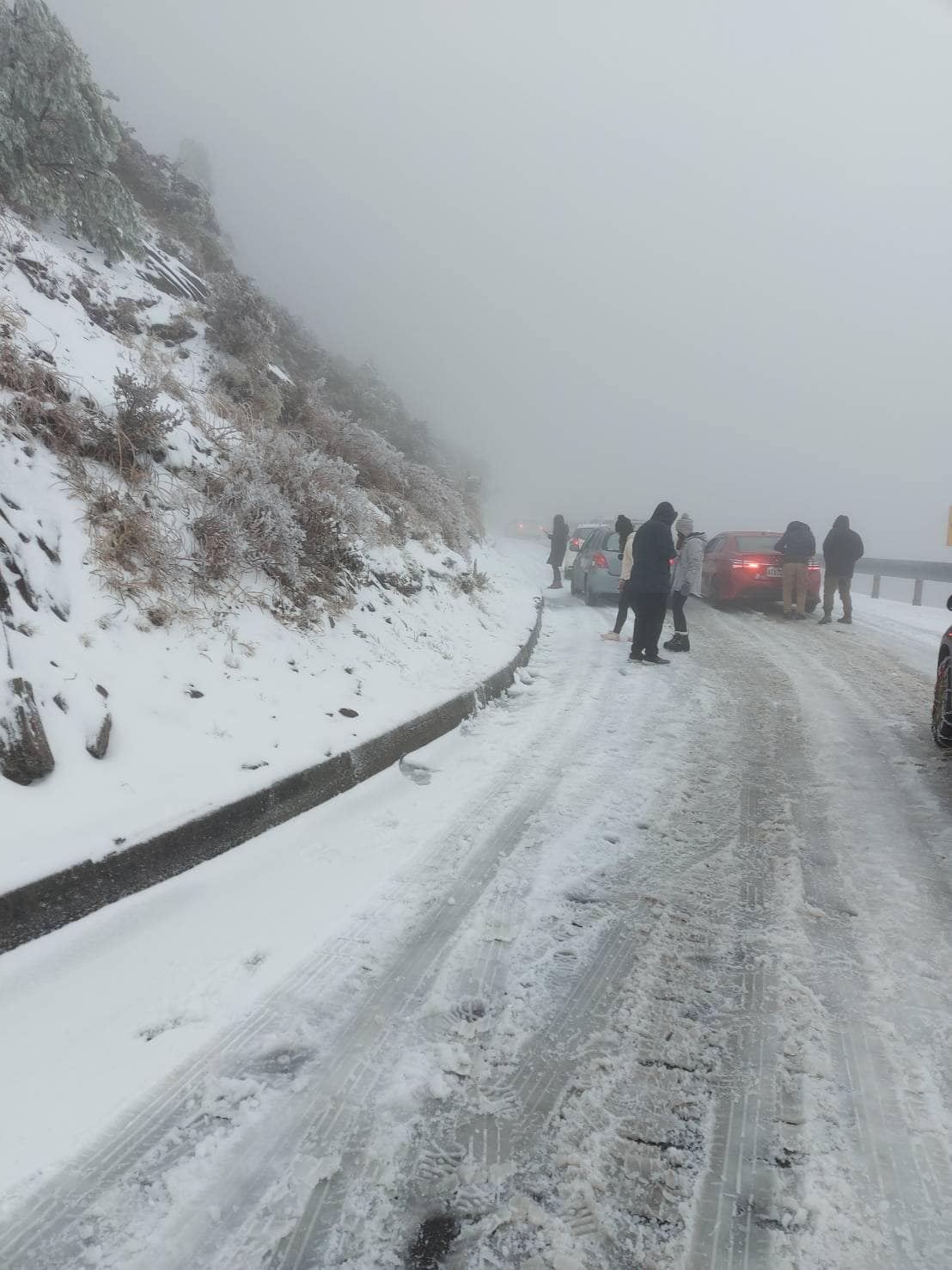 合歡山台14甲線18K（翠峰）~ 41.5K（大禹嶺）將實施預警性封閉。 圖：取自粉專「合歡山賞雪機動團」