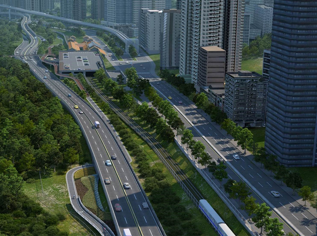 淡北平面道路模擬示意圖。  圖：新北市交通局提供