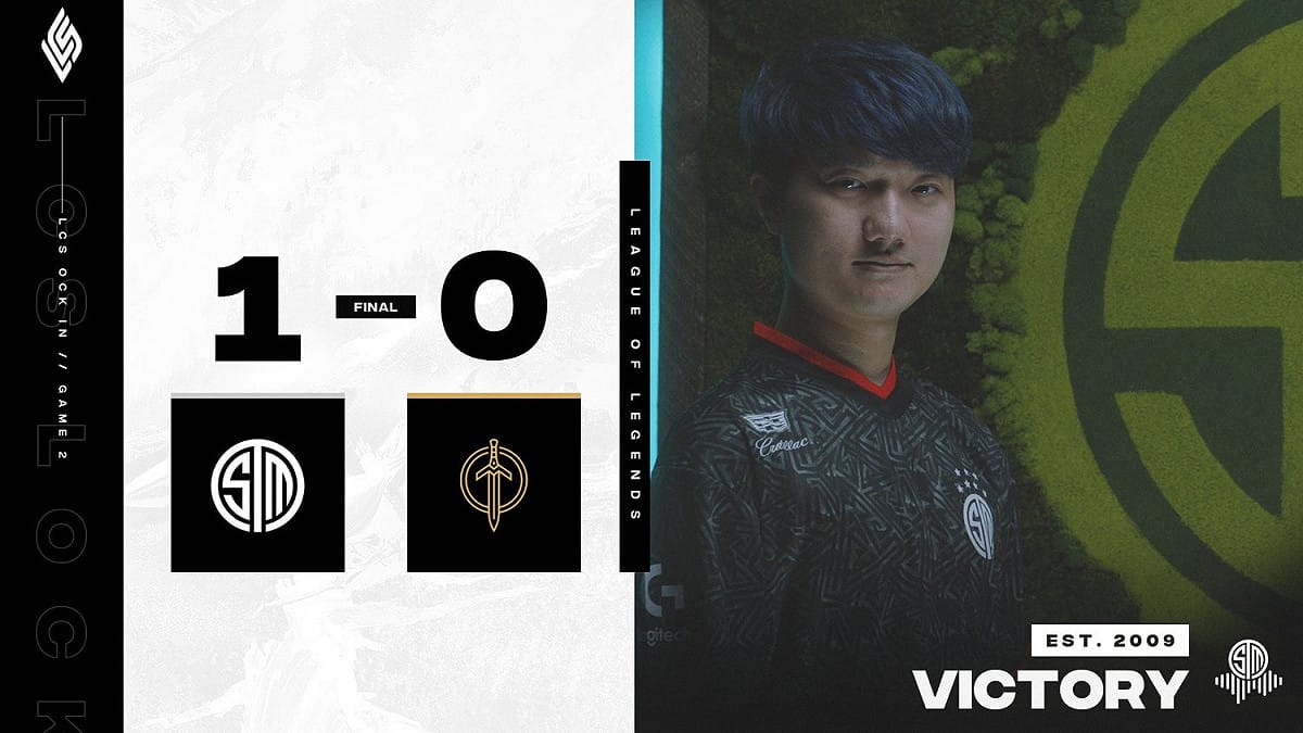 效力北美勁旅 TSM 的台灣好手 SwordArt 贏得新隊伍的首勝 圖：翻攝自  TSM Report 推特