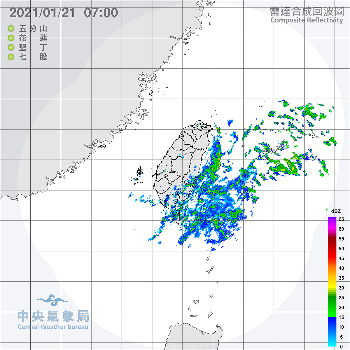 南方雲系北移，水氣漸增，氣象局表示，東部、東南部地區及恆春半島今天起將有局部短暫陣雨。 圖：中央氣象局/提供