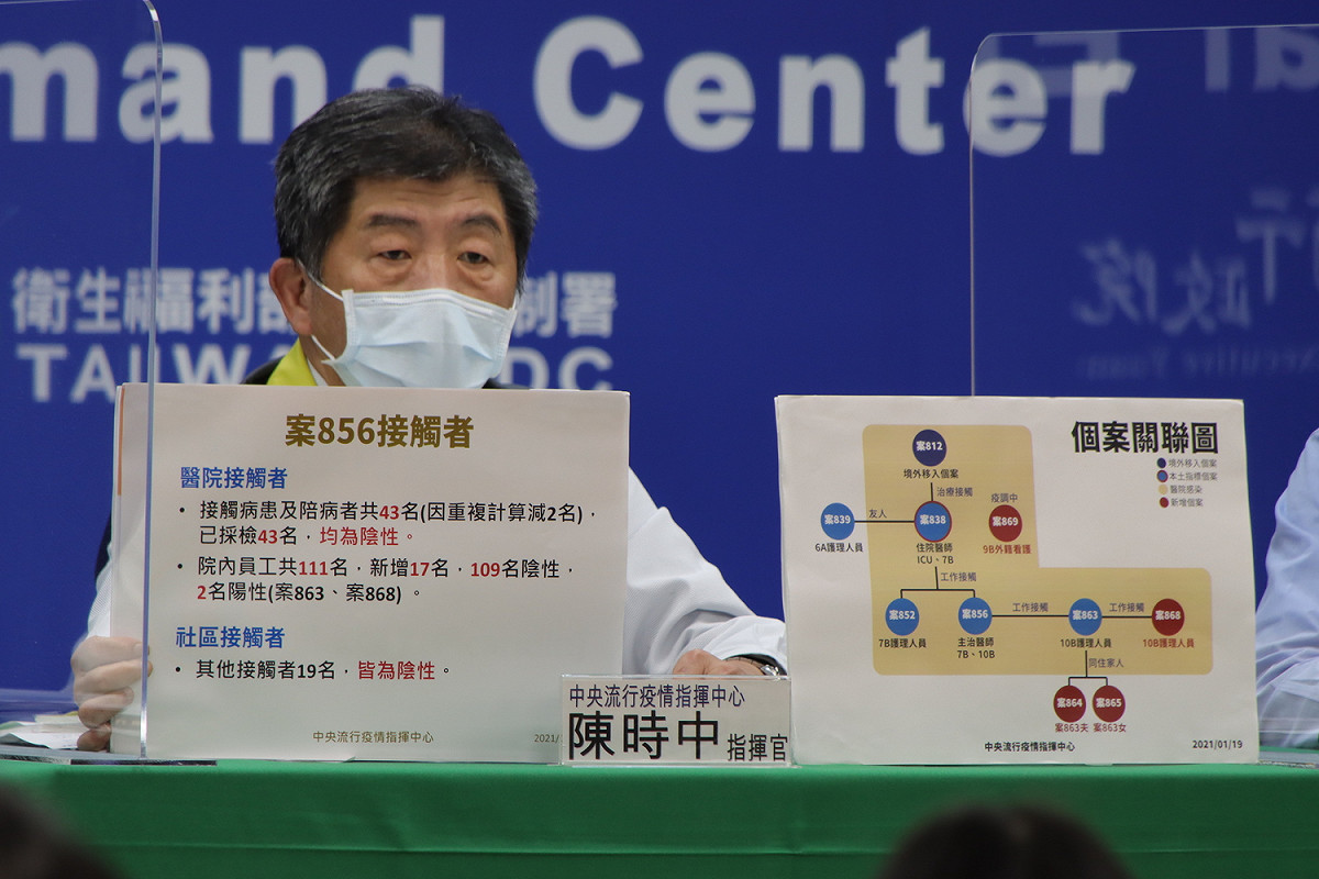 陳時中昨在記者會中坦承，桃醫院內群聚感染事件因範圍較大，為台灣防疫以來最大挑戰。 圖：中央流行疫情指揮中心/提供