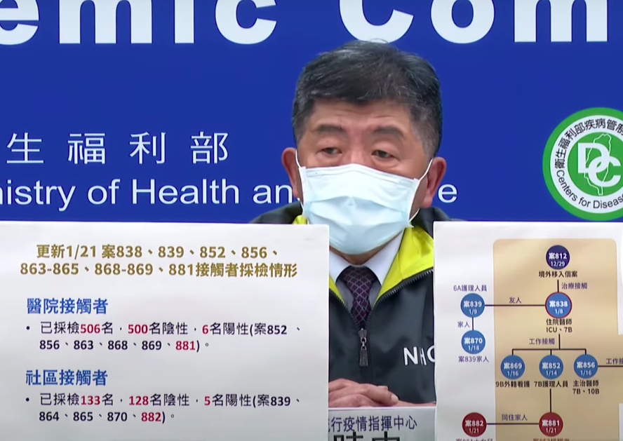 中央流行疫情指揮中心指揮官陳時中。 圖：擷取自指揮中心直播畫面