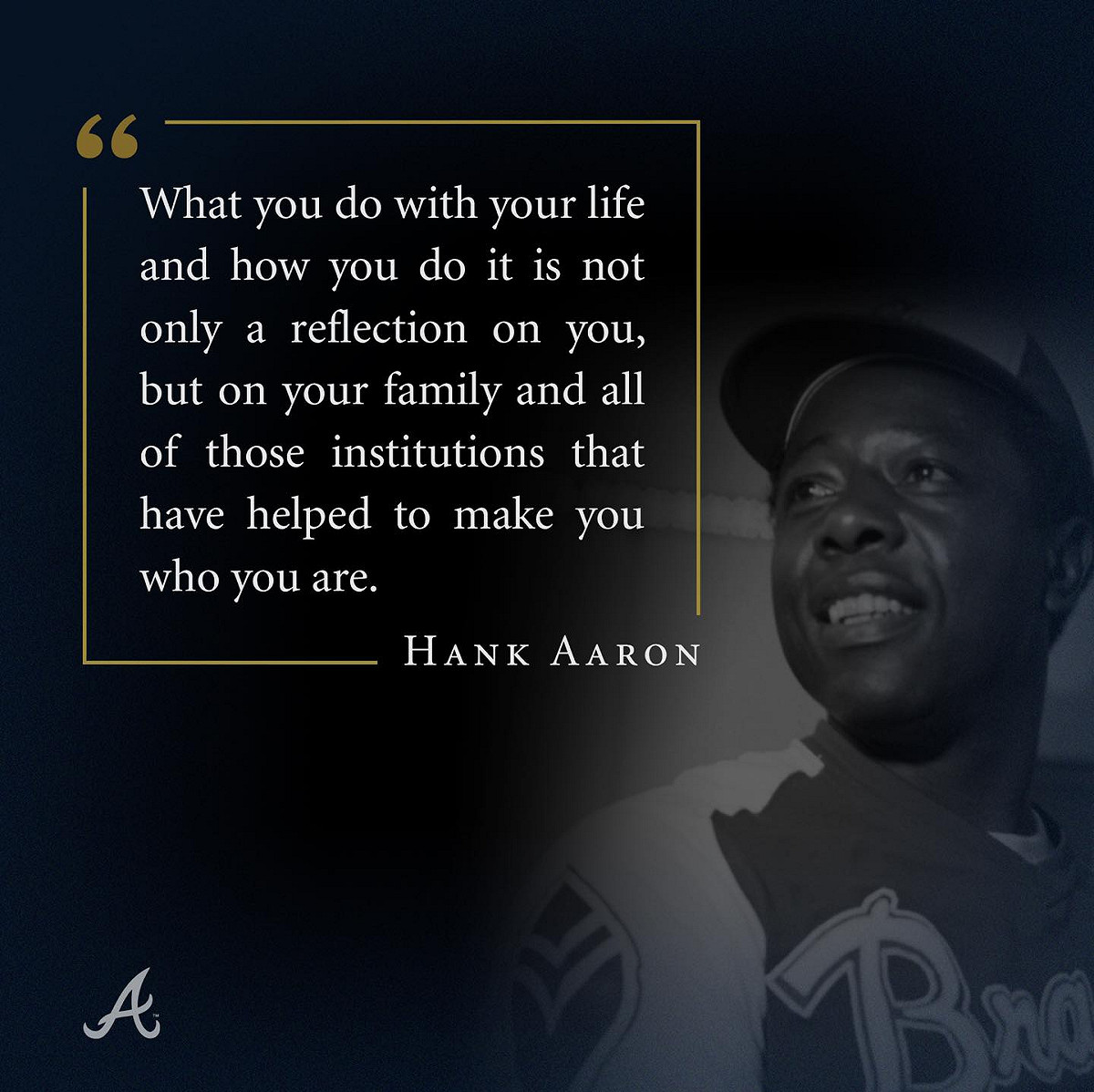 美國傳奇球星漢克阿倫（Hank Aaron）今天過世，享壽86歲。 圖/Atlanta Braves
