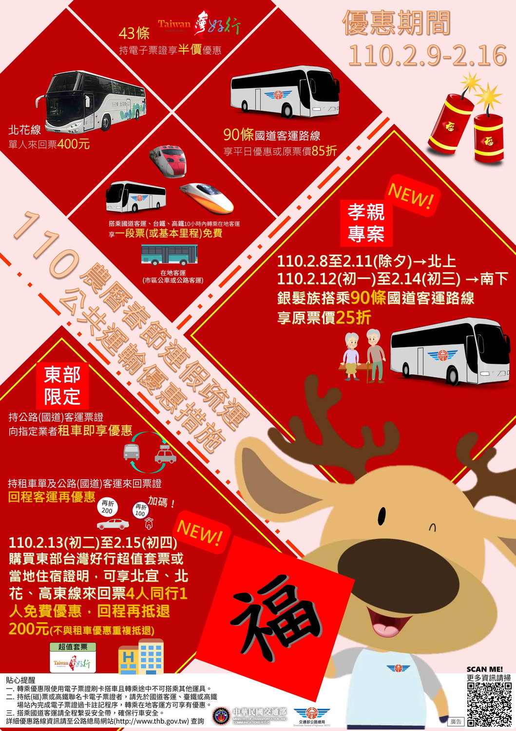 臺北區監理所發布各項春節出遊返鄉，可選擇搭客運的相關優惠、便利措施。 圖：臺北區監理所提供