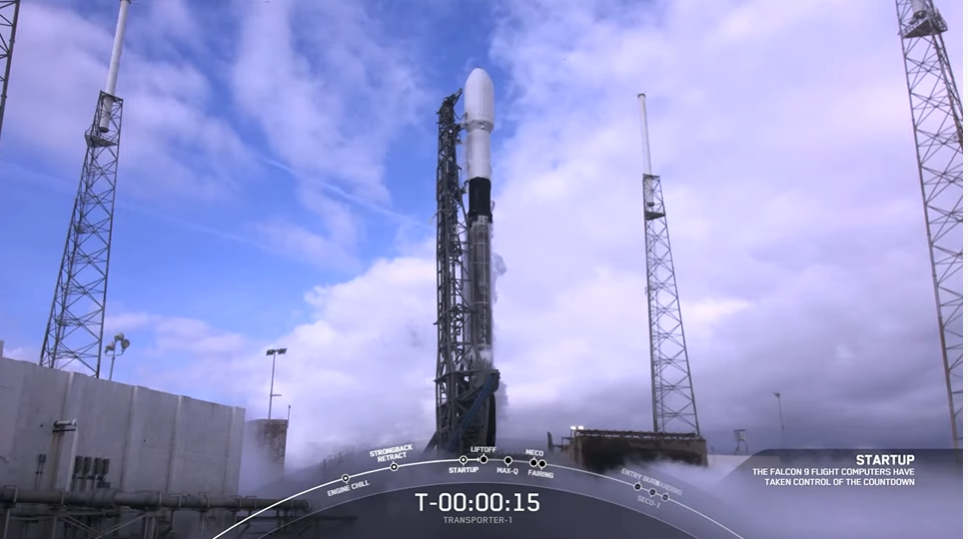 Space X前日發射首顆由太空區塊鏈網路公司Cryptosat打造的加密貨幣衛星「Crypto1」。 圖：擷取自Space X YouTube頻道