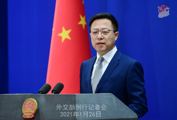 中國外交部發言人趙立堅表示，希望美國新一屆政府吸取川普政府對華錯誤政策的教訓，客觀理性看待中國和中美關係。 圖：翻攝中國外交部