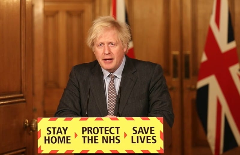 英國首相強生於28日到蘇格蘭。 圖：翻攝強生臉書