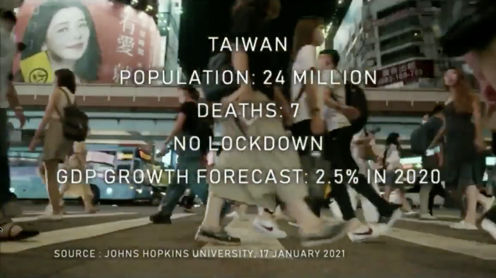 英國獨立電視台推出《疫情爆發：撼動世界的病毒》紀錄片，而其中提及台灣成功的防疫故事，也被當地學者盛讚。 圖：翻攝自駐英代表處臉書