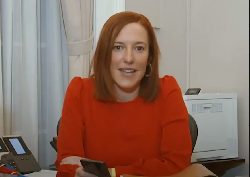 白宮發言人莎琪（Jen Psaki）。 圖：翻攝自白宮Twitter影片