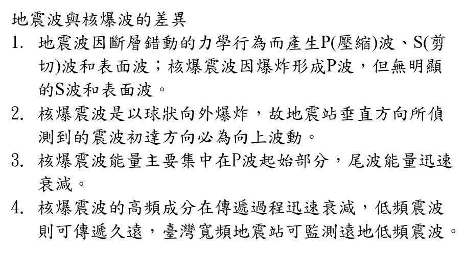 地震波與核爆波差異。 圖：翻攝自鄭明典臉書