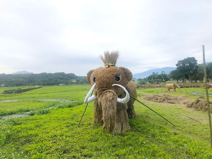 稻草藝術季的藝術品之一大象。 圖：取自農業易遊網