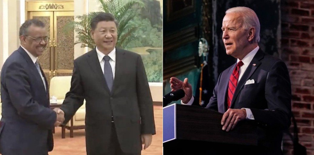 環球時報報導稱，中國專家呼籲美國應像中國一樣為病毒溯源作出榜樣，邀請世衛前往美國進行溯源研究。 圖：新頭殼合成