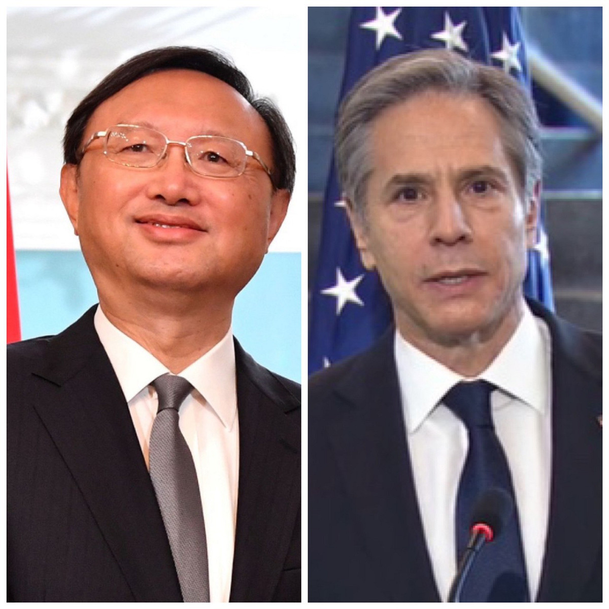 美國國務卿布林肯與中國中央外事工作委員會辦公室主任楊潔篪通話。 圖 : 新頭殼合成
