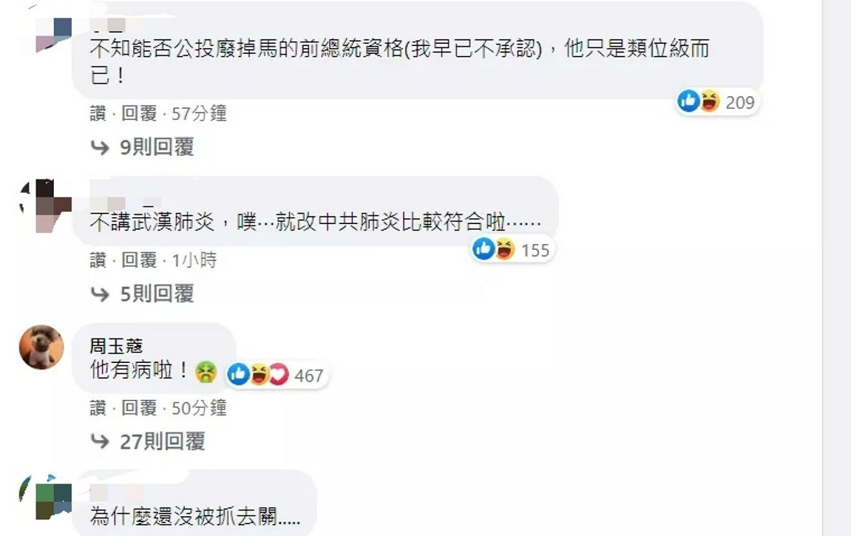 知名媒體人周玉蔻及網友留言。 圖：翻攝自王定宇臉書