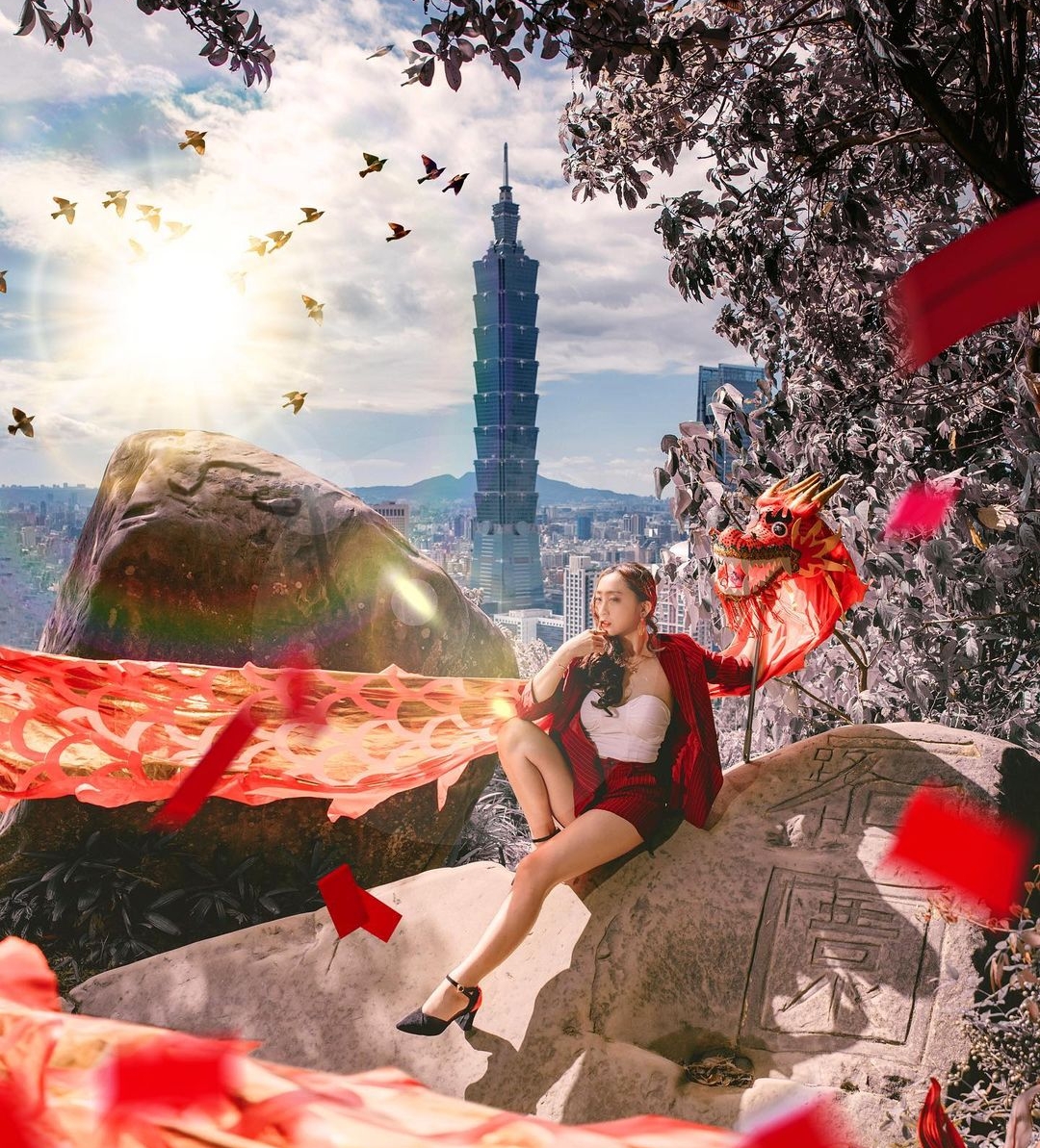 張芸與101的新年照。