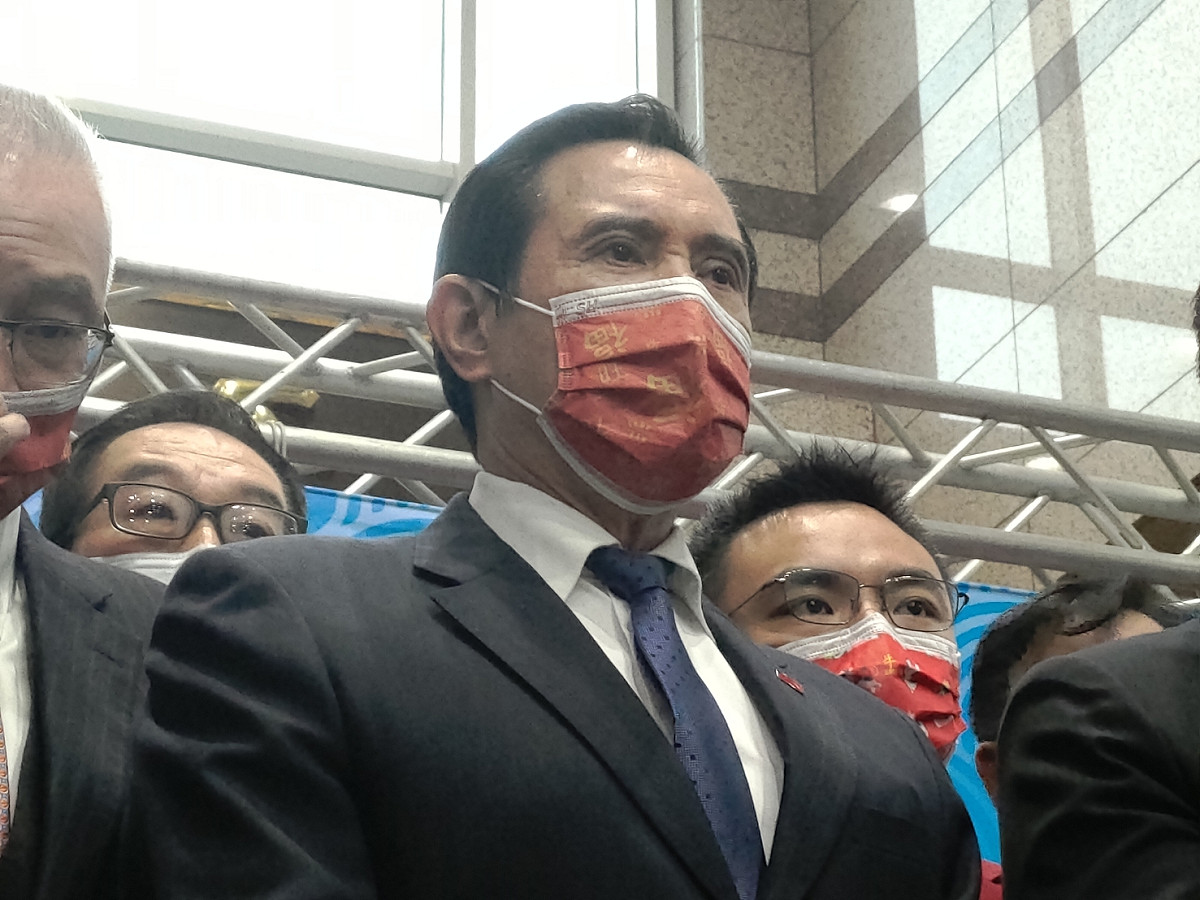 前總統馬英九今（17）天出席國民黨新春團拜。 圖：黃建豪/攝