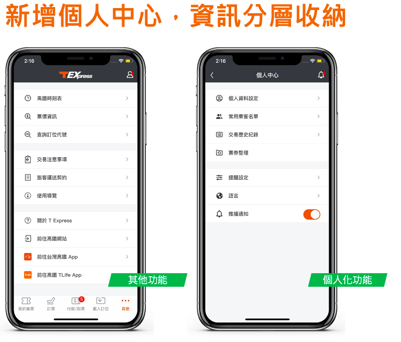 新版「T-Express」提供更清楚的乘車資訊。 圖：台灣高鐵／提供