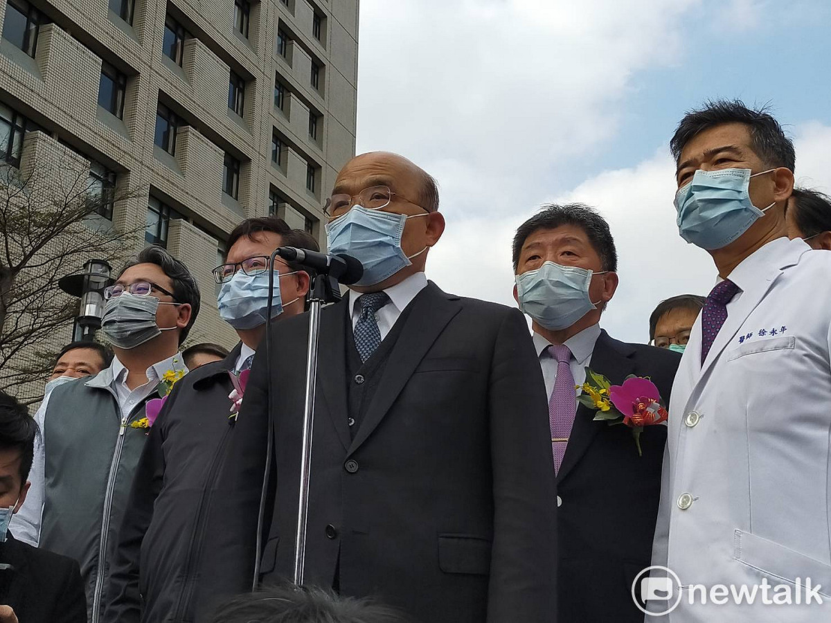 蘇貞昌力挺陳時中，強調陳所有的報告、對社會各界的公布，都是有憑有據，而且講話都是合情合理，從來沒有什麼信口雌黃。 圖：林昀真/攝