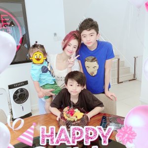 張柏芝對於小兒子Marcus非常保護，就算是日常照片也會特別打上馬賽克。 圖：翻攝自張柏芝微博