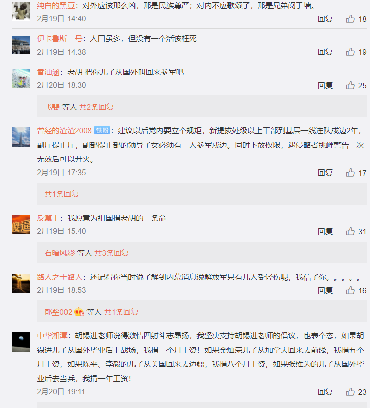 胡錫進遭中國網友狂酸。 圖：翻攝自微博