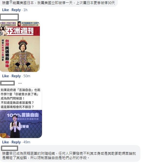 網友痛批臉書與民進黨 圖:截取自臉書