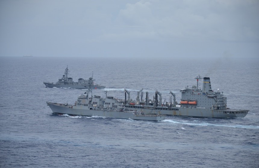 美國第七艦隊行經台海。 圖/取自第七艦隊網站(資料照片)