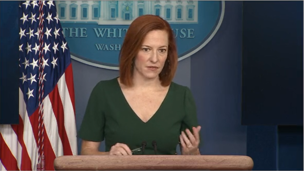 白宮發言人莎琪（Jen Psaki） 圖：翻攝白宮直播影片（資料畫面）