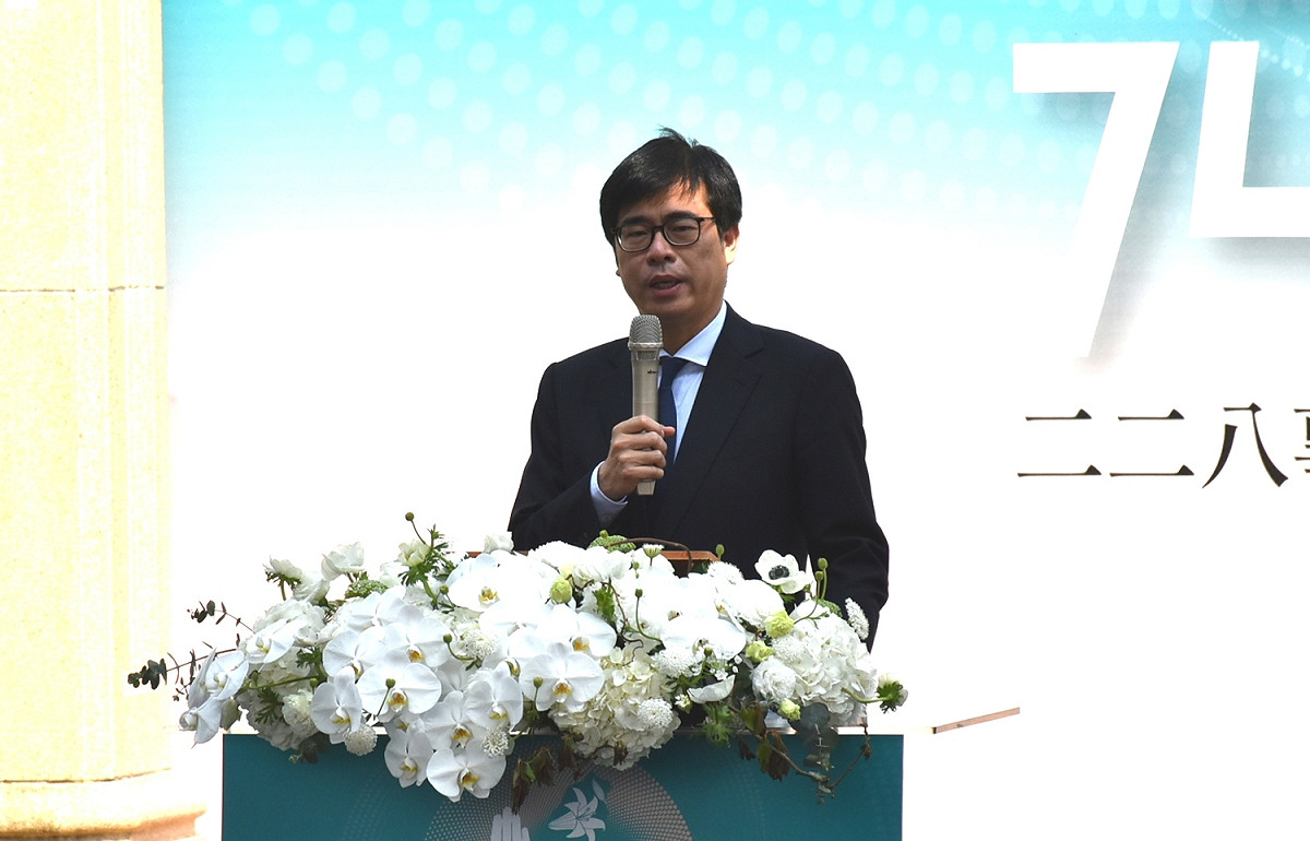 高雄市長陳其邁紀念二二八事件，也不忘聲援香港。  圖:孫家銘/攝