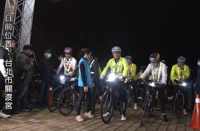 台北市長柯文哲今(28)日進行自行車一日北高挑戰。 圖:柯文哲臉書直播