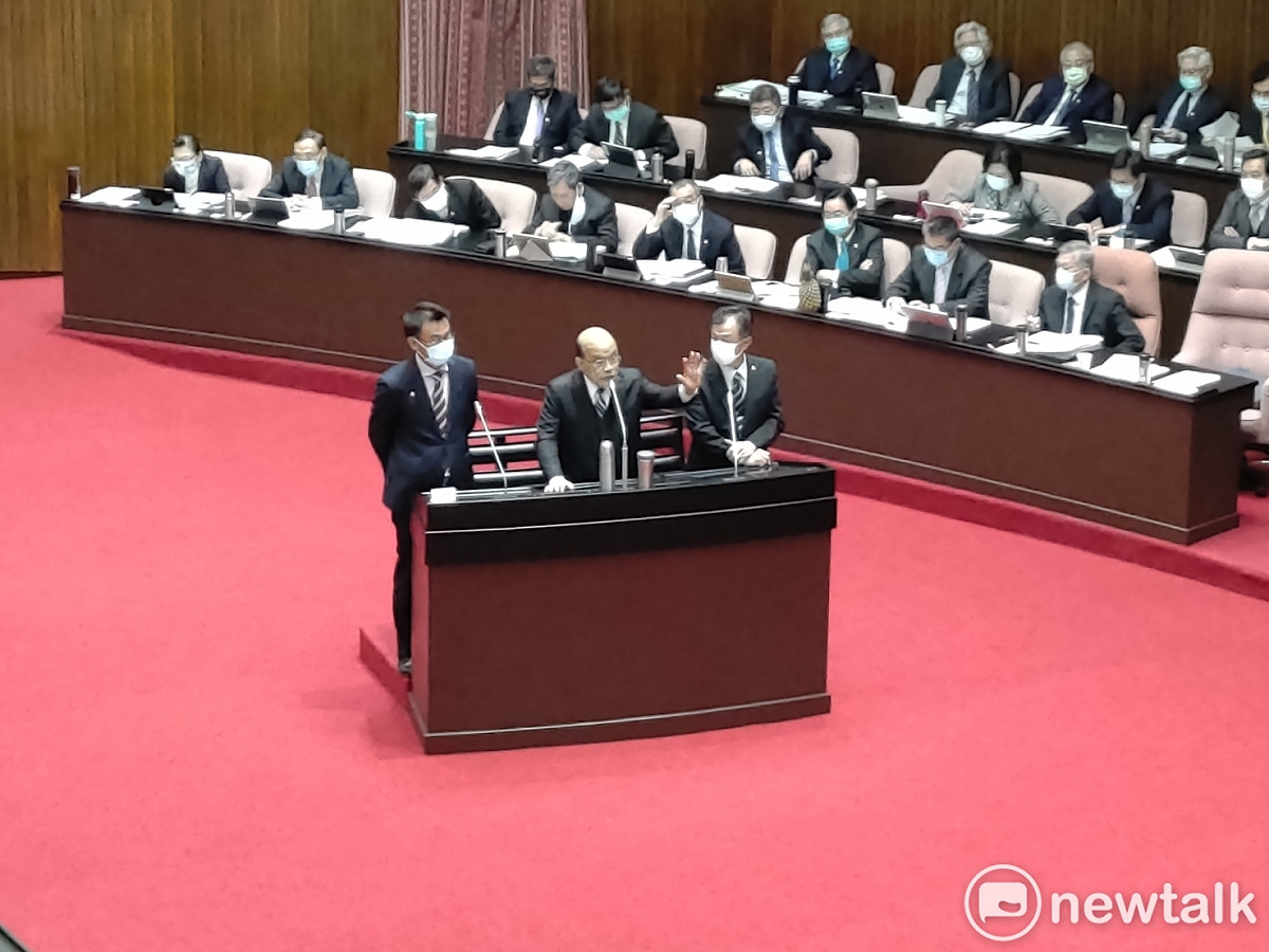 行政院長蘇貞昌今（2）日到立法院進行施政方針及施政報告，並備質詢。 圖：黃建豪/攝