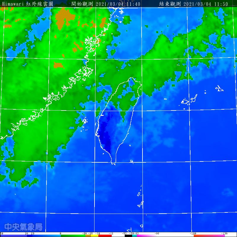 氣象專家吳德榮表示，因為華南雲系移入，今晚至明晨各地雲量增加，各地會有較明顯雨勢。 圖：中央氣象局／提供