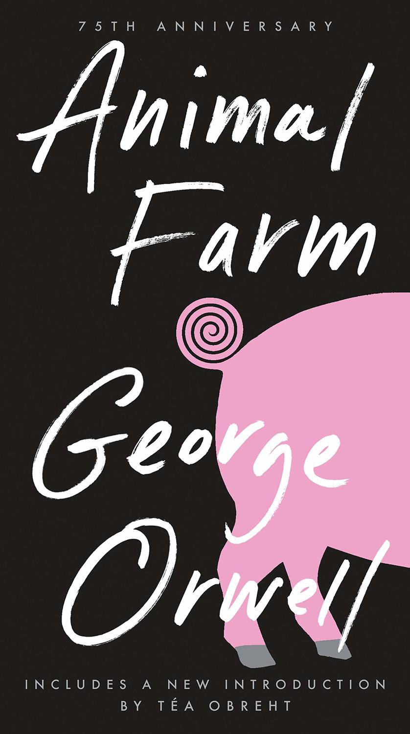 《動物農場》（Animal Farm）為英國作家喬治．歐威爾（George Orwell）所著。圖為75週年紀念版。
