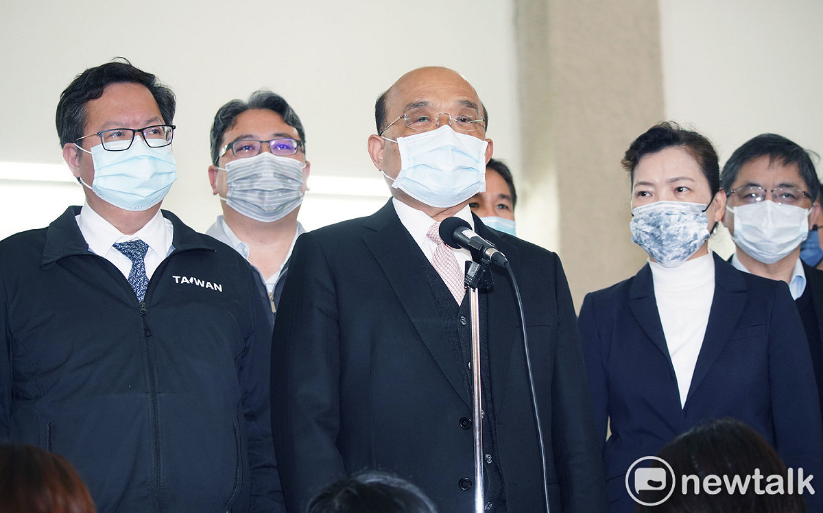 蘇貞昌呼籲全國同胞節約用水，「因為老天爺何時要下雨還不知道，我們只有自己每個人做好節水，就能夠撐得更久。」 圖：林昀真/攝