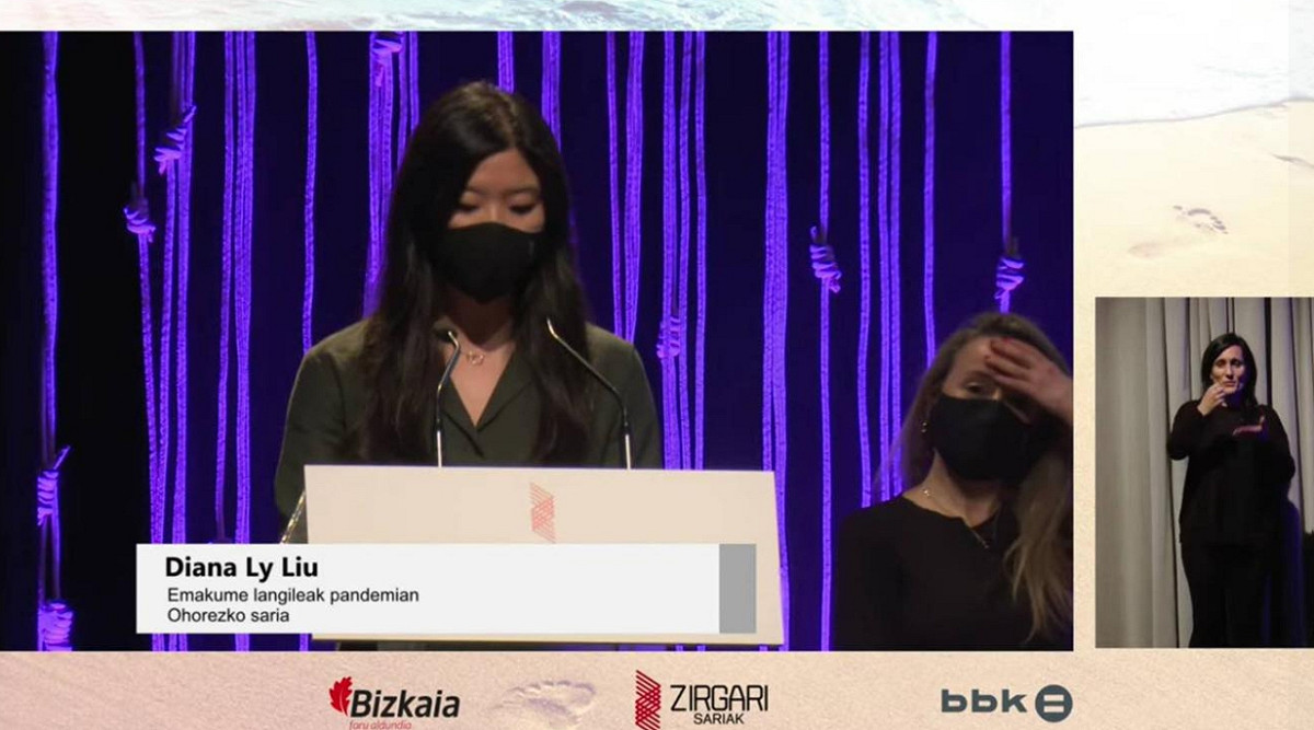 僑務委員劉金枝女兒Diana李慧伶在西班牙從事醫療工作，去年不幸染疫，所幸康復。在婦女節前夕，西班牙頒發傑出女性工作者獎項。 圖 : 翻攝自立委溫玉霞臉書