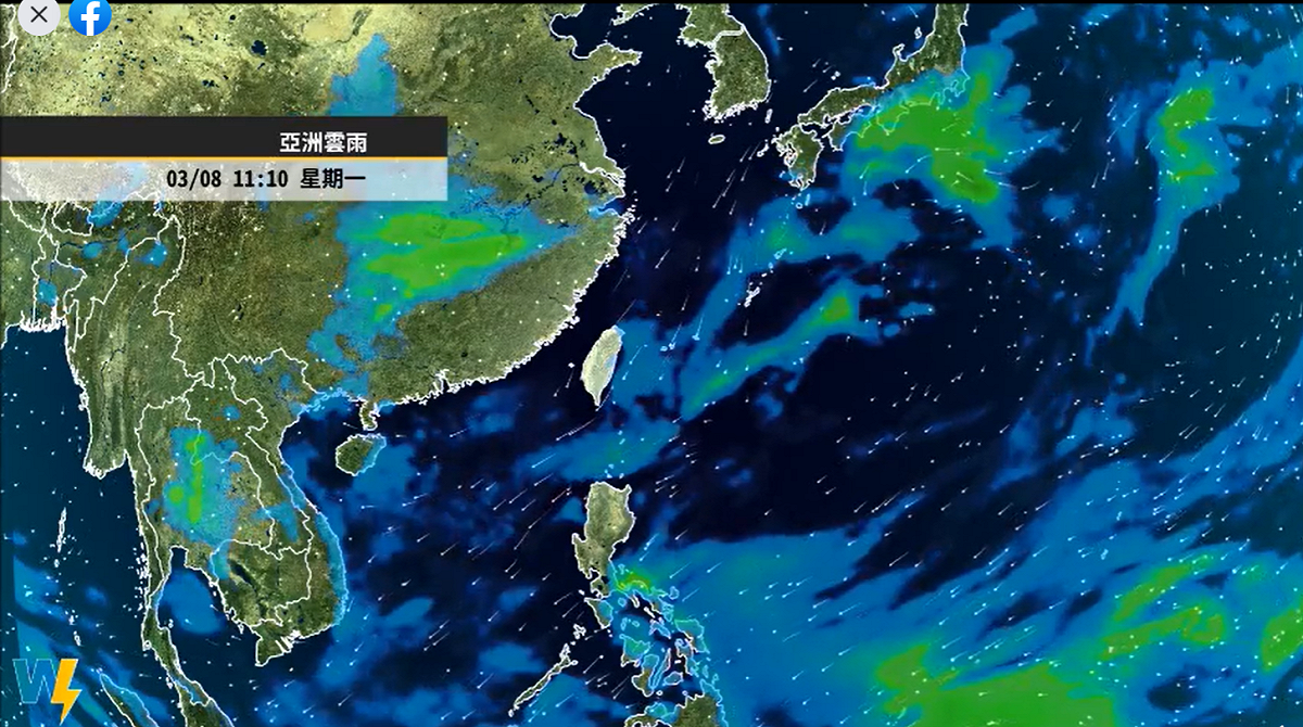 氣象達人彭啟明說明，本周天氣北東會較為陰沉濕冷，南部則相對穩定晴朗。 圖：翻攝自氣象達人彭啟明臉書