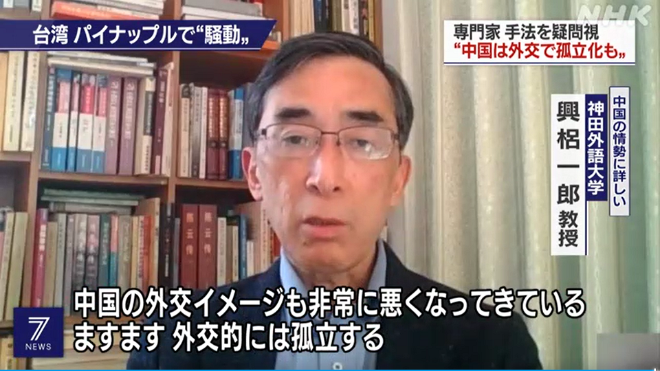 專家分析，中國對台灣鳳梨的禁令只會適得其反。 圖：翻攝自NHK