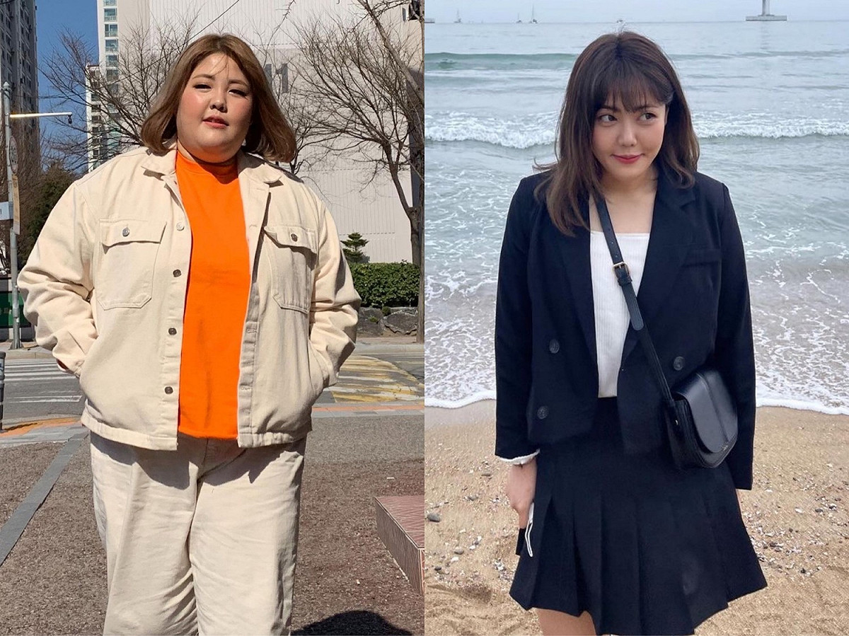 2019年開始秀彬靠著不挨餓方式甩肉45公斤，讓臉型從雙下巴瘦到變瓜子臉。 圖：翻攝自IG