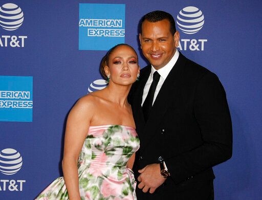 洋基明星球員A-Rod（Alex Rodriguez）與拉丁天后珍妮佛羅培茲（Jennifer Lopez）外傳分手。 圖：達志影像／美聯社