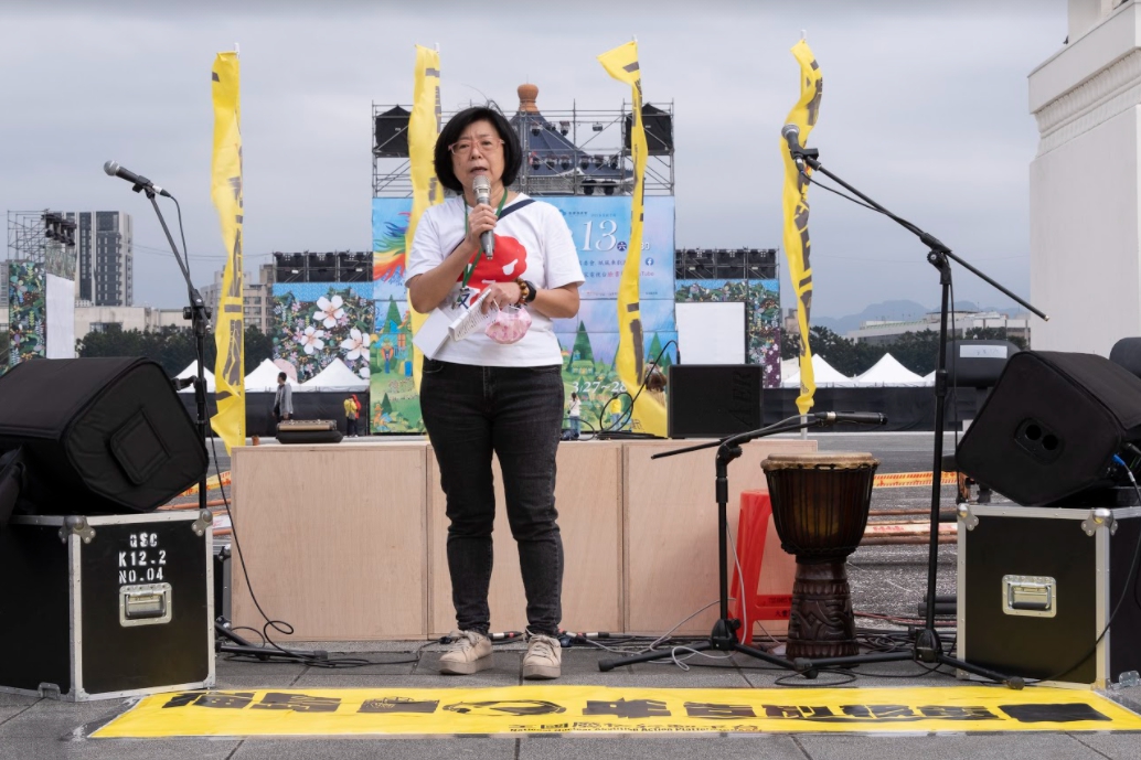 全國廢核行動平台今（13日）在自由廣場舉行「福島十年，告別核電」音樂會市集。 圖：全國廢核行動平台北部／提供