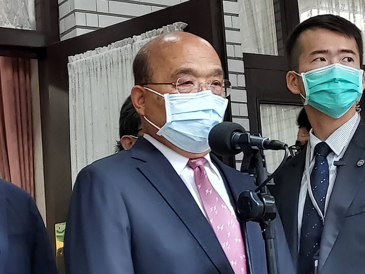 蘇貞昌上午赴立法院備詢。 圖:陳佩君/攝