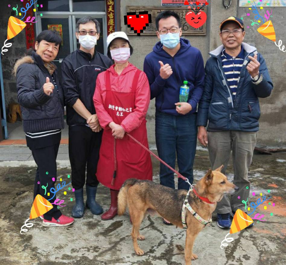 金卡到達溫暖的家合影。 圖：新北市動保處提供