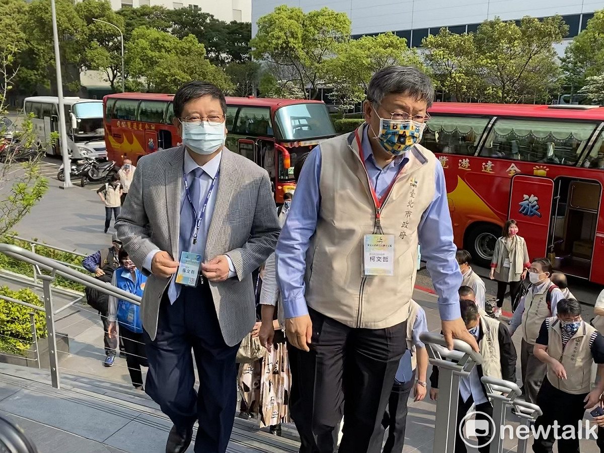 台北市長柯文哲及新竹縣長楊文科。 圖：周煊惠 / 攝