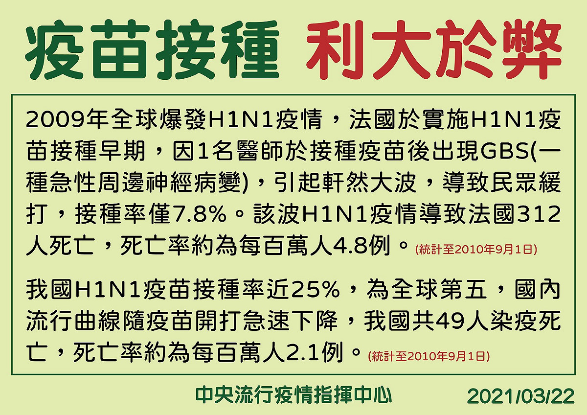 指揮官陳時中表示，打疫苗是利大於弊。 圖：指揮中心／提供