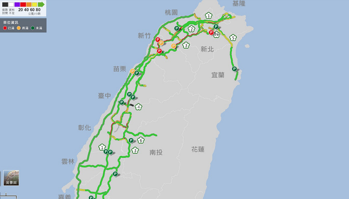 今天國道一早就湧現車潮，多處路段出現壅塞情況。 圖/高公局