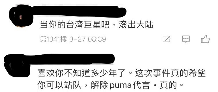 中國網友灌爆蔡依林微博。 圖：翻攝自微博